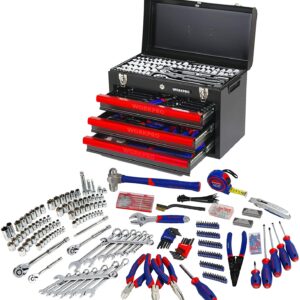 HART 215-Piece Mechanics Tool Set, Multiple Drive, Chrome Finish