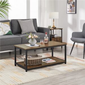 Woven Paths Traditional Storage Coffee Table with Bins, Espresso