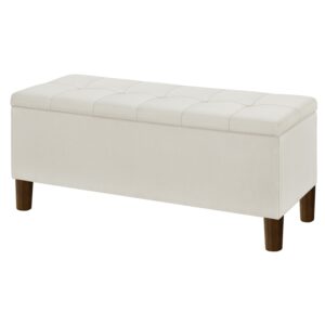 Woven Paths Storage & Tufted Bench, Grey Wash