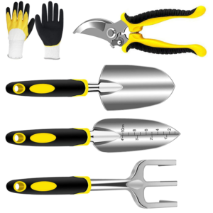 Ukoke 12 Piece Aluminum Garden Tools Set, Gardening Apron with Storage Pocket