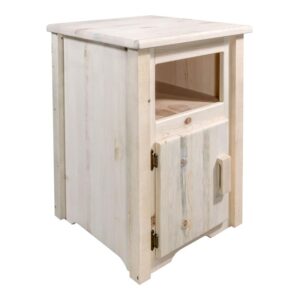 Woven Paths Reclaimed Wood Slim End Table, Natural/White