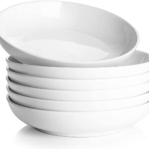 DOWAN Dinner Plates, Porcelain Serving Platter 10 Inches Dessert Salad Plates Set of 6, Ceramic Dish Set Serving for Pasta