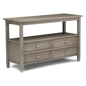 Woven Paths Small Rustic Luxe Wooden Sofa Table, Gray