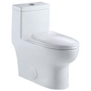 Ove Decors Angara Dual Flush One-Piece Elongated Toilet with Soft Closing Seat Cover