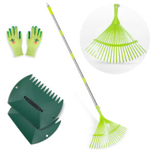 Emsco Group Leaf Rake 32" Resin Head 48" Hardwood Handle with Soft Foam Grip-Color: Black
