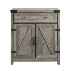 Woven Paths Sliding Barn Door Accent Cabinet, Grey Wash
