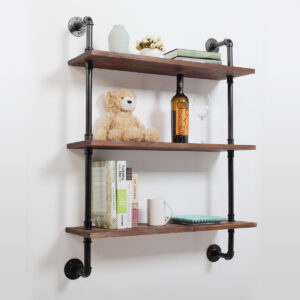 Woven Paths Urban Pipe Rustic Industrial Bookshelf, Driftwood