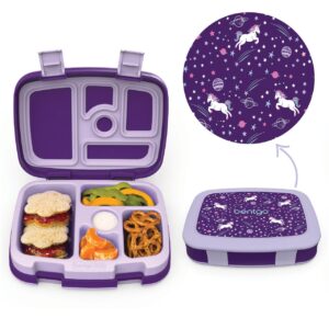 Bentgo® Kids Children’s Lunch Box - Leak-Proof, 5-Compartment Bento-Style Kids Lunch Box - Ideal Portion Sizes for Ages 3 to 7 - BPA-Free, Dishwasher Safe, Food-Safe Materials (Purple)