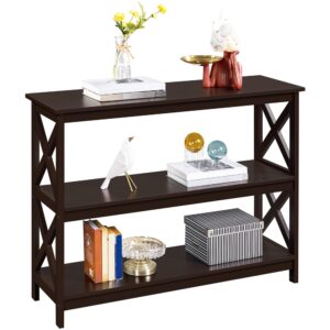 Woven Paths Small Barb Console Table, Dark Walnut
