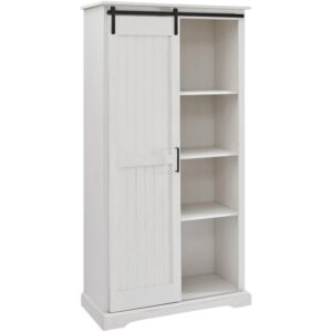 Woven Paths Sliding Barn Door Accent Cabinet, Grey Wash