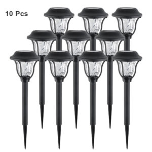 LEONLITE 8 Pack Solar Lights, Solar Pathway Lights, Dusk to Dawn, Decorative Solar Garden Lights, Landscape Light for Lawn Yard Walkway