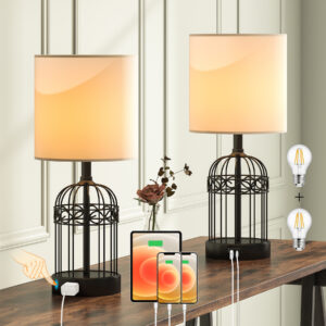 Better Homes & Gardens Modern Farmhouse 3-Pack Table and Floor Lamp Set, Wood