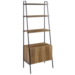 Woven Paths Urban Industrial 4-Shelf Ladder Bookcase, Reclaimed Barnwood