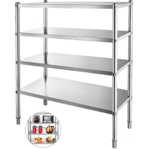 HomGarden 4-Tier Wire Shelving Storage Unit, Heavy-Duty Organizer Wire Rack W/ Adjustable Shelves, 320lbs Capacity